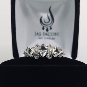 Gorgeous 3ctw Princess Cut White Topaz Ring Size 8